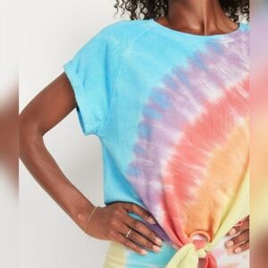 NWT Tie Hem Cropped Short-sleeved Sweatshirt